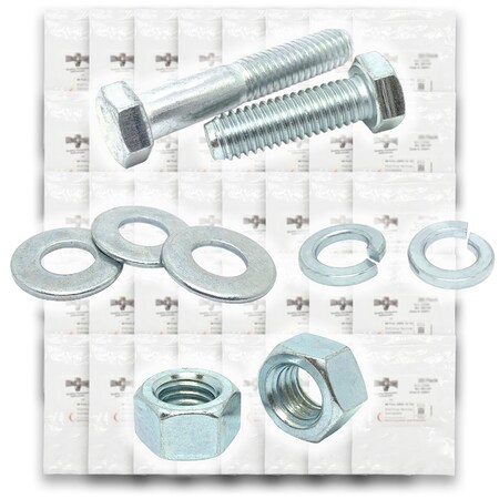 Boltsandnuts.Com Inch Grade 5 FINE Hex Cap Screws, Hex Nuts, Flat & Lock Washers - 573PCS Assortment Kit #279